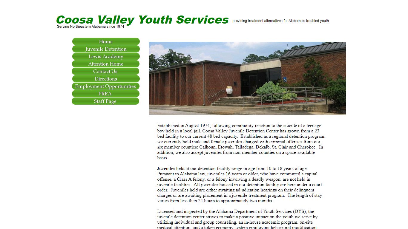 Juvenile Detention Center - Coosa Valley Youth Services